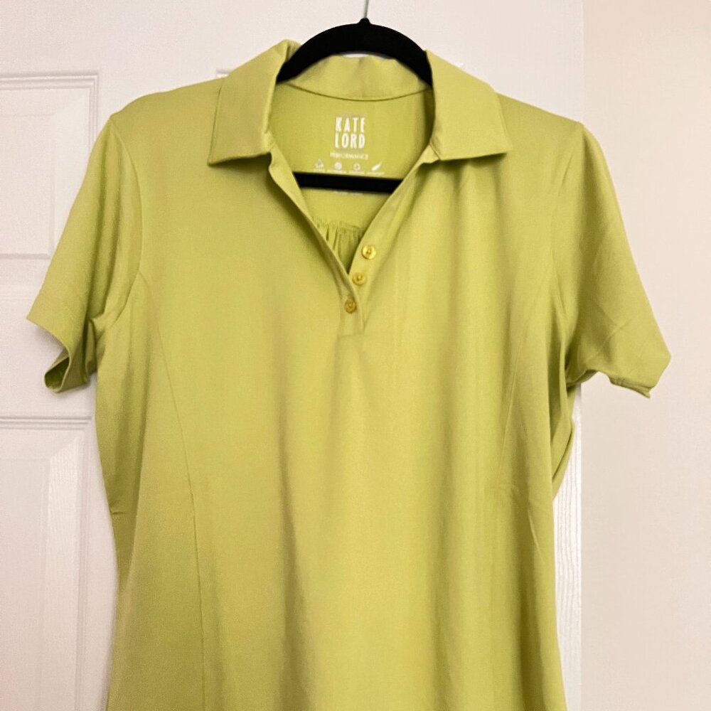 KATE LORD Performance Bright Yellow Golf Polo Shirt - NEW!